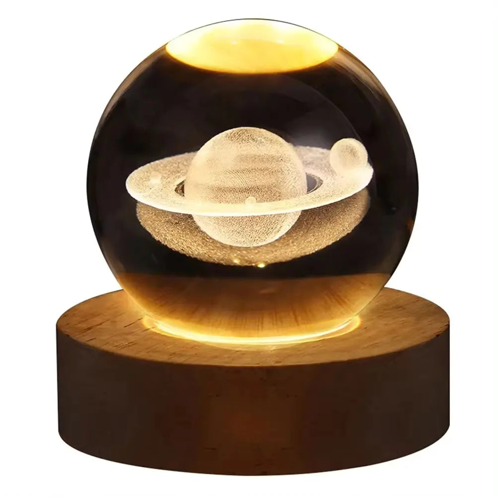 3D Crystal Galaxy Lamp with USB Night Light