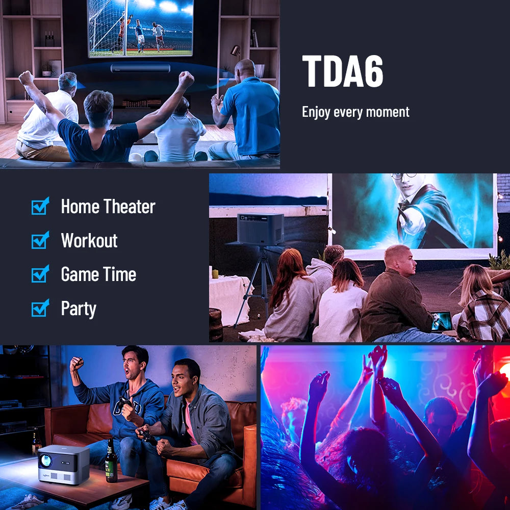 TDA6 Full HD Projector 1080P 2K 4K Video Home Theater