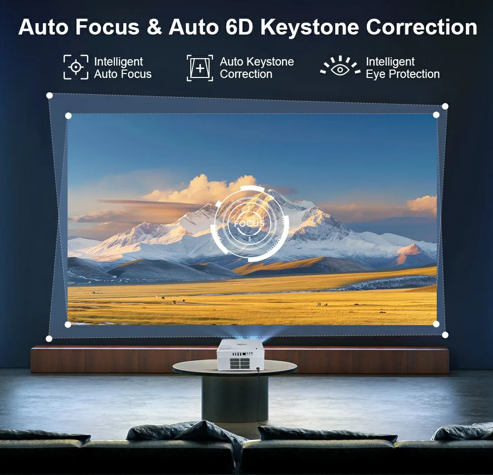 TDA7 2K/4K Projector, Android 13, WiFi 6, 2GB/32GB, Home Theater