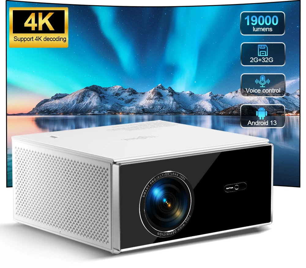 TDA7 2K/4K Projector, Android 13, WiFi 6, 2GB/32GB, Home Theater